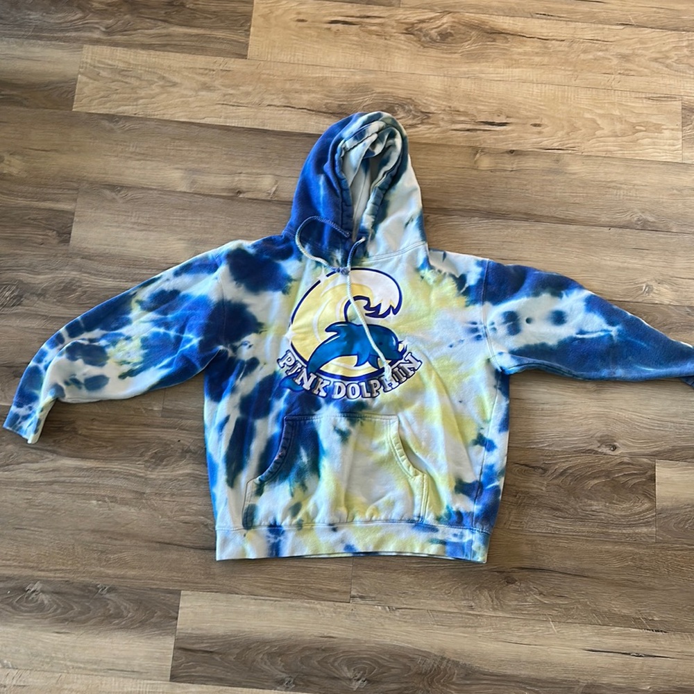 Pink dolphin tie die hoodie